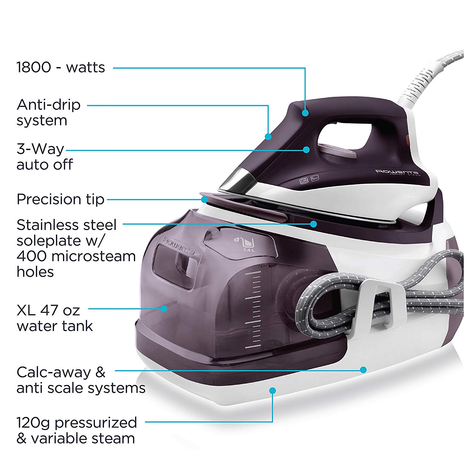 rowenta purple steam iron
