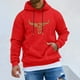 thumbnail image 1 of MHFRRA Sudadera con Capucha y Cordón con Estampado de Cabeza de Toro para Hombre, Estilo Informal, Cómoda, para Uso Diario Rojo, 1 of 4