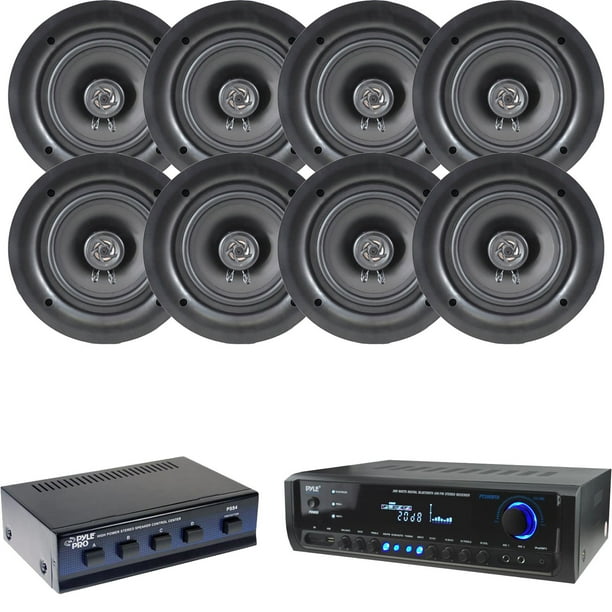 Pyle PT390BTU Digital Home Theater Stereo Receiver with (8) PDIC56 5.25