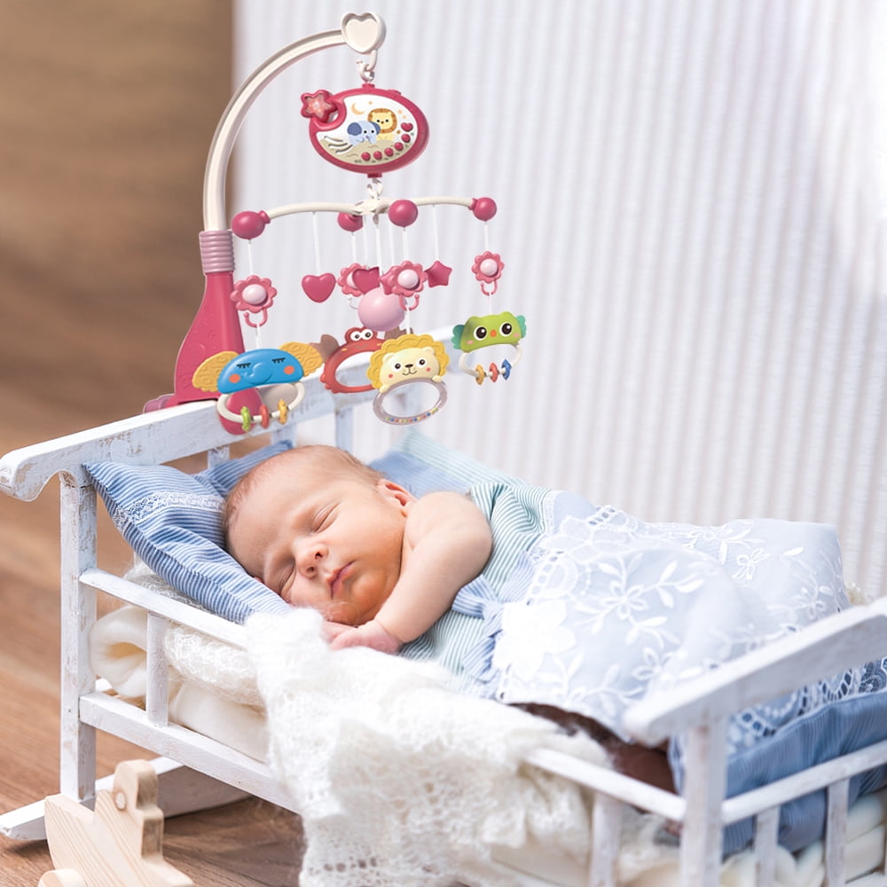 Kisdream Baby Crib Mobile with Music Night Light Star Projection Rotating Toys and Remote Control Blue ABS Walmart
