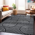 thumbnail image 5 of World Rug Gallery Bohemian Stipre Arch Design Area Rug - BLACK 5' X 7', 5 of 8