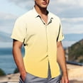 thumbnail image 4 of ZCFZJW Ombre Hawaiian Shirts for Men Casual Tie Dye Gradient Print Summer Short Sleeve Button Down Graphic T-Shirts Trendy Holiday Beach Vacation Tees Tops Yellow XXXL, 4 of 6