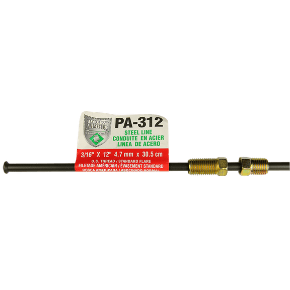 Poly-Armour Domestic Poly-Armour PVF Steel Brake Line 3/16 x 12 Poly-Armour has become the new standard in brake line replacement over the last several years, 5/pack, sold by each