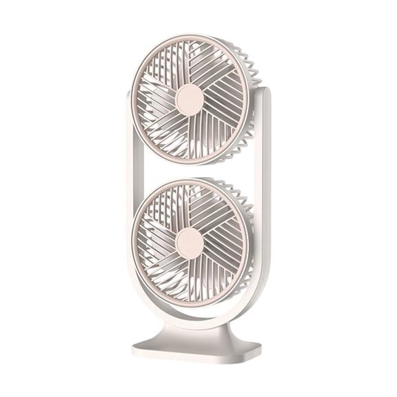 Double Head Portable Desk Fan with 3 Adjustable Speeds, USB Rechargeable, Cordless Mini Fan for Home, Office, Camping & Bedroom Use