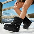 thumbnail image 5 of GJPBGK Women’s Warm Fuzzy Knit Mid-Calf Winter Snow Boots Cozy Outdoor Footwear Platform Flat Comfort Outdoor Winter Fashion Boots, 5 of 8