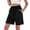 Black, variant on Women's Casual Sweat Shorts Soft High Waist Shorts Wide Leg Running Workout Bermuda Knee Shorts with Pockets by Yigetop Black L