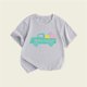 thumbnail image 2 of Gibobby Blusa Nueva ropa para niños de verano, camiseta de manga corta para niñas de estilo europeo y estadounidense, camiseta para niños con cuello redondo y estampado （Gris， 4-5 Años), 2 of 3