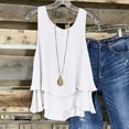 thumbnail image 2 of Summer Tank Shirt for Women Solid Color Sleeveless Round Neck Vest Tops Tunic Casual Layered Flowy Hem Blouses Tee, 2 of 5