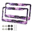 thumbnail image 2 of 2-Pack Aluminum License Plate Frame with 2 Holes for GM License Plate Cover with Free Screws Pastel Purple and Lilac Moths, 2 of 8