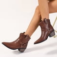 thumbnail image 6 of YLYL Women's Ankle Boots & Booties Stacked Mid Heel Dress Office Booties for Ladies, 6 of 8