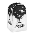 thumbnail image 2 of HELLHERO Handle Food Processor Cover Planet Coffee Pattern Design for Reusable Polyester Keep Clean, 2 of 6