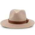 thumbnail image 3 of Stylish Sun Hats for Women and Men Wide Brim Leather Strap Design UPF50+ Breathable Fedora Beach Cap for Outdoor Adventures, 3 of 3