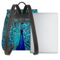 thumbnail image 2 of KLL Beautiful Blue Peacock Print Leather Backpack,PU Leather Laptop Backpack Purse for Women and Ladies Daypacks Bags for Travel College Work, 2 of 4