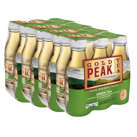(4 pack) (24 Bottles) Gold Peak Iced Tea, Green Tea, 16.9 Fl Oz, 6 Count