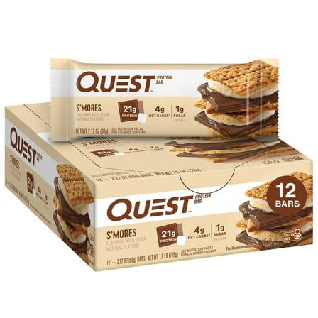 Protein Bars, S'mores, 2.12 oz Bar, 12 Bars/Box