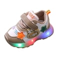 thumbnail image 3 of Gubotare Shoes for Girls Rechargeable Shoes Sneakers for Boys Girls Kids Gift Led Light Up Shoes Size 6.5 (Khaki,6.5 Toddler), 3 of 6