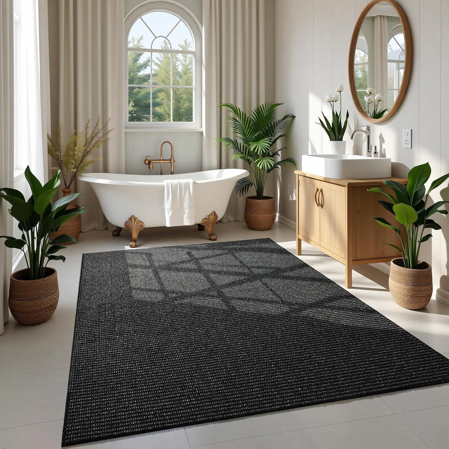 Area Rug Dirt Trapper  Non-Slip Washable Floor Rug, Dirt Resistant & Absorbent Indoor Rug, Low Profile Soft Rug for Entryway, Living Room, Bedroom