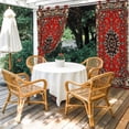 thumbnail image 2 of Red Bohemian Outdoor Curtains for Patio Waterproof,Windproof Privacy Curtains with Weighted Bottom,Boho Flower Abstract Modern Retro Art Outside Drapes for Picnic Garage Yard Cabana 54"x95" 2 Panel, 2 of 8