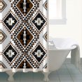 thumbnail image 5 of Extra Long Boho Shower Curtain 72x84 Inches - Vintage Floral & Tropical Leaves Pattern, Waterproof Bohemian Bathroom Decor with 12 Hooks, Tribal Rustic Style, 5 of 5