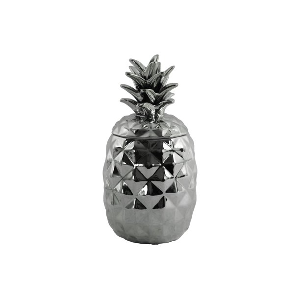 Urban trends collection ceramic pineapple décor canister coated finish