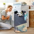thumbnail image 5 of Yayeee Freestanding Laundry Hamper with Handle Collapsible Large Storage Basket for Clothes, Blue Earth, 5 of 7