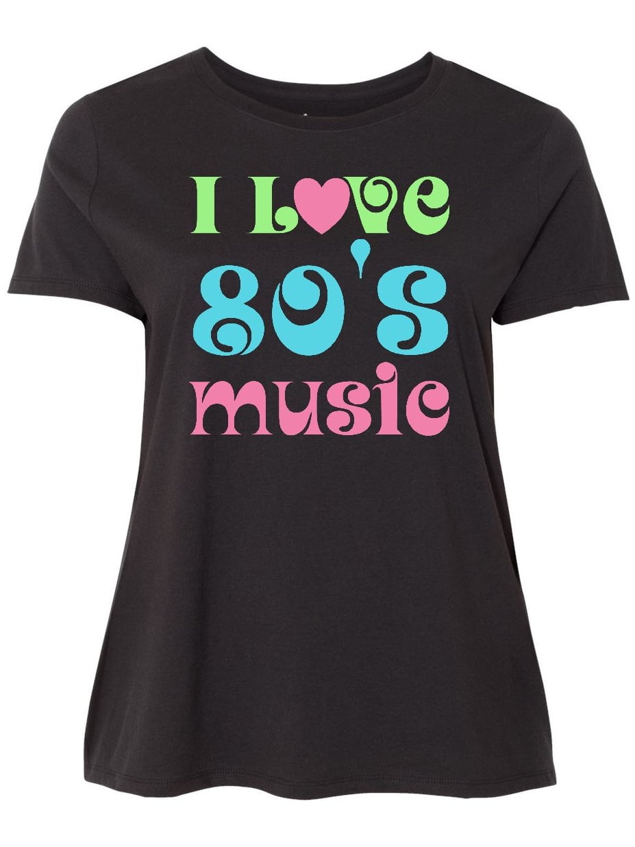 Plus Size 80s T Shirt INKtastic - I Love 80's Music Women's Plus Size T-Shirt - Walmart.com