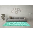 thumbnail image 3 of Ahgly Company Machine Washable Indoor Rectangle Persian Turquoise Blue Traditional Area Rugs, 8' x 12', 3 of 4
