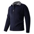 thumbnail image 5 of HAiming Men's Cardigan Sweaters Knitted Full Zip Collared Jacket Casual Solid Color Baggy Comfy Warm Outwear Coat, 5 of 9