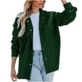 thumbnail image 2 of Turilly Women's Coats and Jackets Women Long Sleeve Loose Padded Shirt Top Short Lapel Button Coat, 2 of 9