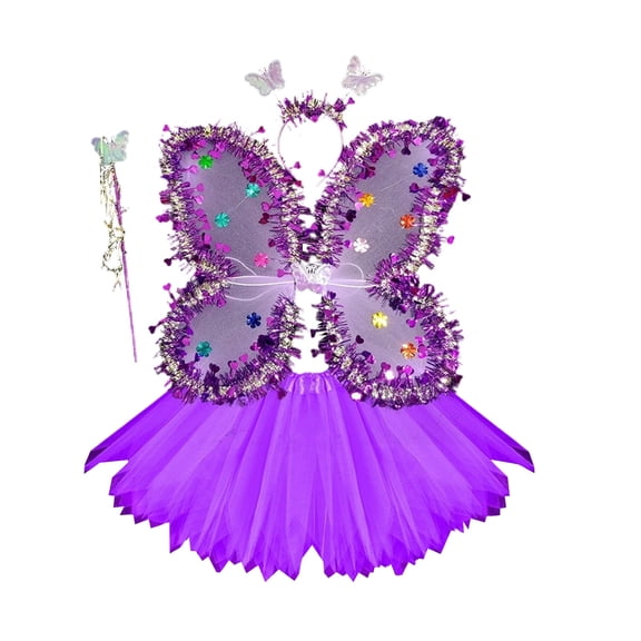 Rggeeun Toddler Girls Dress With Play Pretend Performance Party Wear Colorful Tutu Dresses Comfort Casual O-Neck Sundress