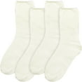 thumbnail image 2 of Women's Extra Large Soft Fuzzy Warm Cozy Winter Casual Vintage Thick Thermal Cabin Knit Slipper Socks - White - 4 Pairs, 2 of 8