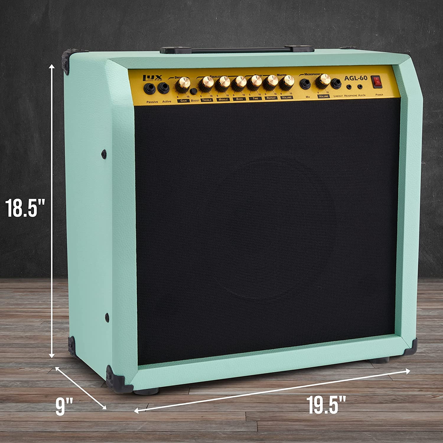 LyxPro Electric Guitar Amplifier, 60 Watt, Wood Guitar Amp with Built-in Speaker