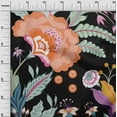 thumbnail image 3 of oneOone Viscose Jersey Black Fabric Botanical Floral Quilting Supplies Print Sewing Fabric By The Yard 60 Inch Wide, 3 of 4