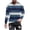 #H-Blue, variant on GuangCheng Mens T-Shirts Striped Crewneck Long Sleeve Color Block Casual Pullover Basic Tops