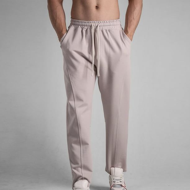 Pantalones largos para hombre, pantalones casuales de moda con cordones, pantalones elásticos, pantalones deportivos para hombre.