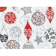 Pack of 1, Delicate Ornaments 24" x 417' Half Ream Gift Wrap (Metallized) for Holiday, Party, Kids' Birthday, Wedding & Special Occasion Packaging
