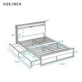 thumbnail image 7 of Full Size Metal Platform Bed Frame with Wooden Headboard and Footboard, Heavy Duty Metal Bed Frame with 2 Drawers, Metal Platform Bed Frame with Sockets and USB Ports,No Box Spring Needed, Black, 7 of 7