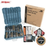 Hi-Spec 130 Piece Drill Bit Set for Metal, Wood & Concrete, HSS Titanium, Masonry & Brad Points, Storage Case