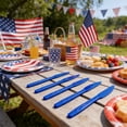 thumbnail image 4 of Ohmyroo 10-Piece Patriotic Party Cutlery Set with Azure Forks Spoons, 4 of 6