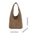 thumbnail image 2 of HUISZJ Stylish Studded Shoulder Bag, rendy Shoulder Bag, Large Capacity Tote Handbag for Women Work Shopping Travel (Brown), 2 of 10