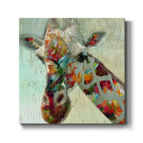 Paint Splash Giraffe-Premium Gallery Wrapped Canvas - Ready to Hang