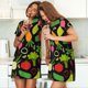 thumbnail image 4 of Easygdp Cartoon Vegetables Camisón de manga corta para mujer, informal, estampado, 4 of 6