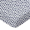 SheetWorld Fitted 100% Cotton Percale Play Yard Sheet Fits BabyBjorn Travel Crib Light 24 x 42, Primary Stars Navy On White Woven