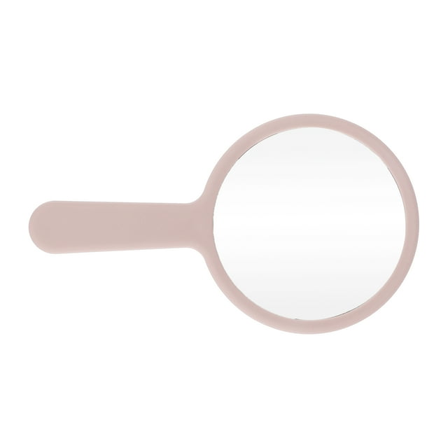 1 Pc Espejo Cosmético Redondo con Patrón de Diamante para Mujeres para Viajes de Negocios Vacaciones Espejo de Aluminio ABS Rosa M
