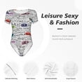 thumbnail image 6 of Naloa Hello Women's Short-Sleeved Onesie, One-Piece Swimsuit for Parties, dates, clubs - Small, 6 of 9