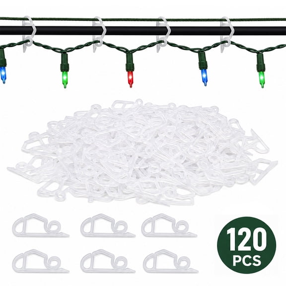 Light Clip Hooks String Light Hooks Gutter Hooks for Outdoor Light Weatherproof Light Hangers for Christmas Decoration White 120Pcs