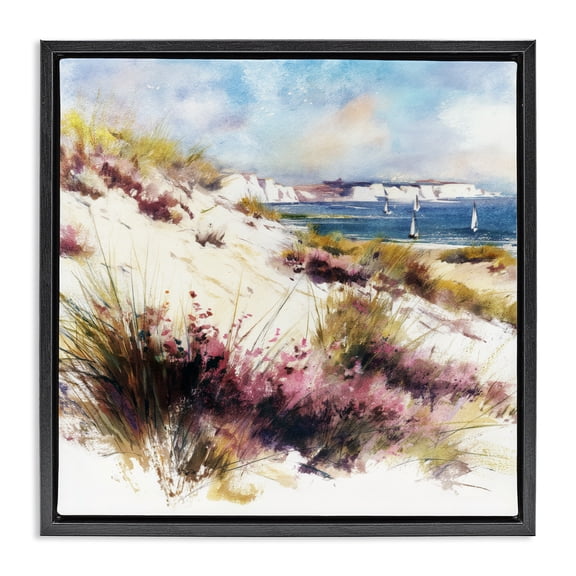 Stupell Industries Cliffs And Waters View Black Framed Floater Canvas Wall Art, design by Svetlana Aleynikova