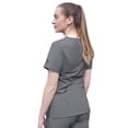 thumbnail image 2 of Bata médica Adar Pro Heather para mujer - Blusa médica con cuello en V elevado - P4212H - Gris jaspeado - M, 2 of 5