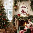 thumbnail image 2 of Welcome Sign for Front Door, Merry Christmas Round Metal Wall Art Wreaths, Beige Xmas Elk Seasonal Winter Holiday Outdoor Indoor Wall Hanging Sign for Porch Decor Housewarming Gifts 11.8 Inch, 2 of 8