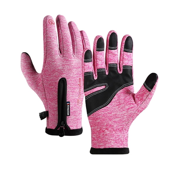 Zmeidao Unisex Winter Warm Gloves Outdoor Cycling Zipper Touch-Screen Gloves